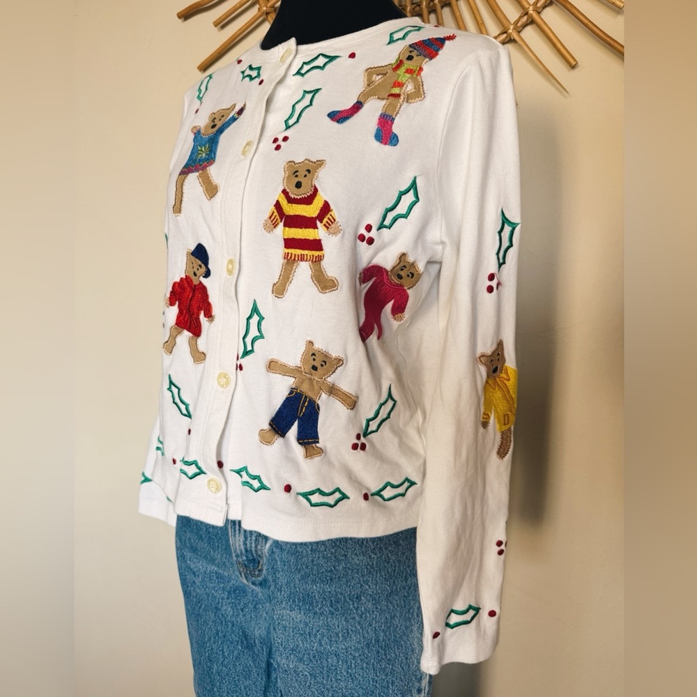 Michael Simon White Bear Pattern Sweater - image 3